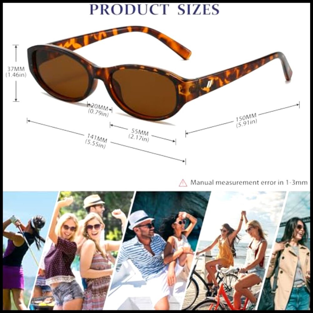 Retro Oval Cat Eye Sunglasses Small Frame UV400 Protection Women's Accessory - Picture 5 of 7